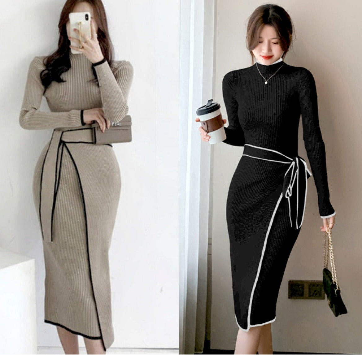 Korean Ribbon Knot Dress