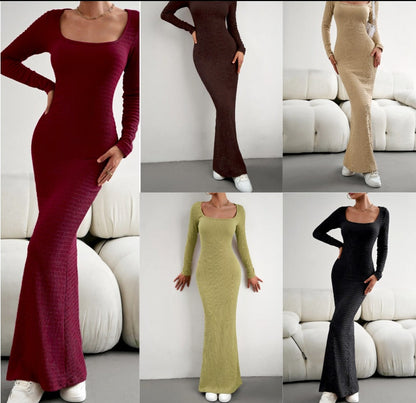 Slim Fit Knitted Long Dress