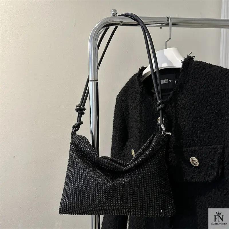 Crystal Inlaid Knot Shoulder Bags - Fashionnsio
