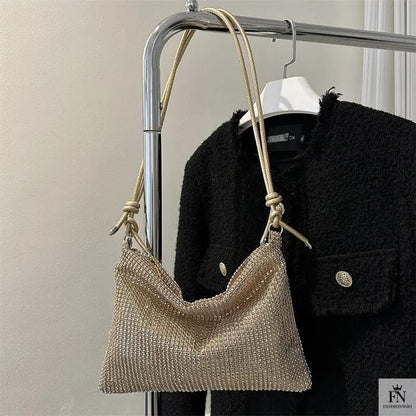 Crystal Inlaid Knot Shoulder Bags - Fashionnsio