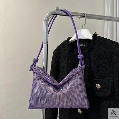 Crystal Inlaid Knot Shoulder Bags - Fashionnsio
