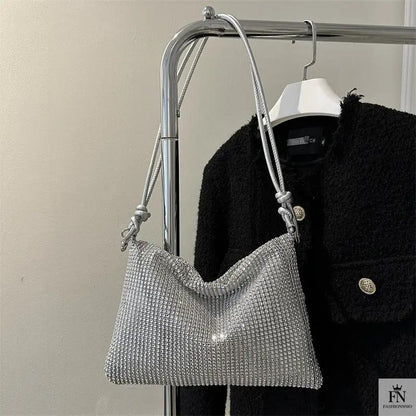 Crystal Inlaid Knot Shoulder Bags - Fashionnsio