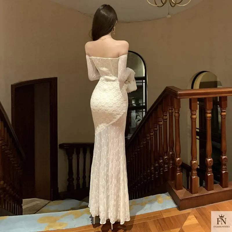 Lace 3D Floral Bodycon Dress - Fashionnsio