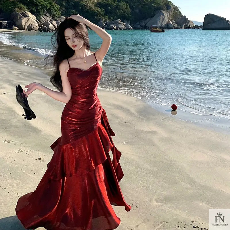 Ruffle Mermaid Evening Gowns - Fashionnsio