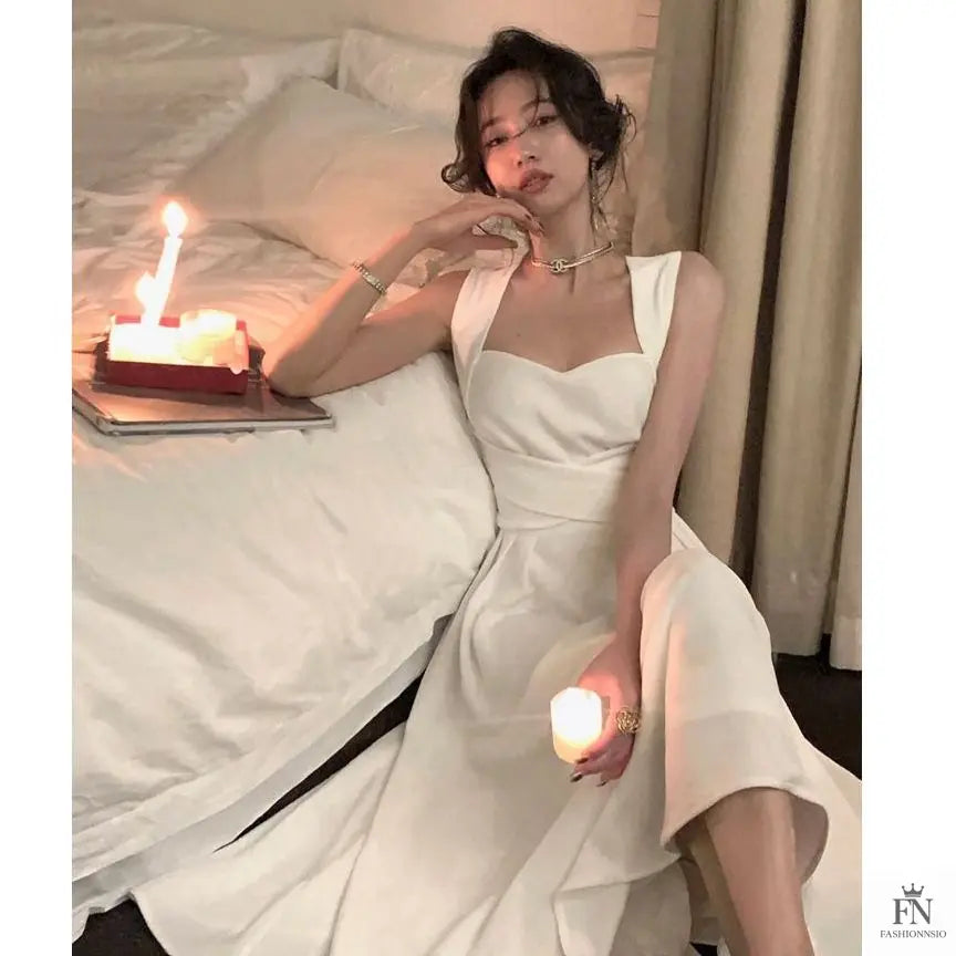 Cross Strap Waist Midi Dress - Fashionnsio