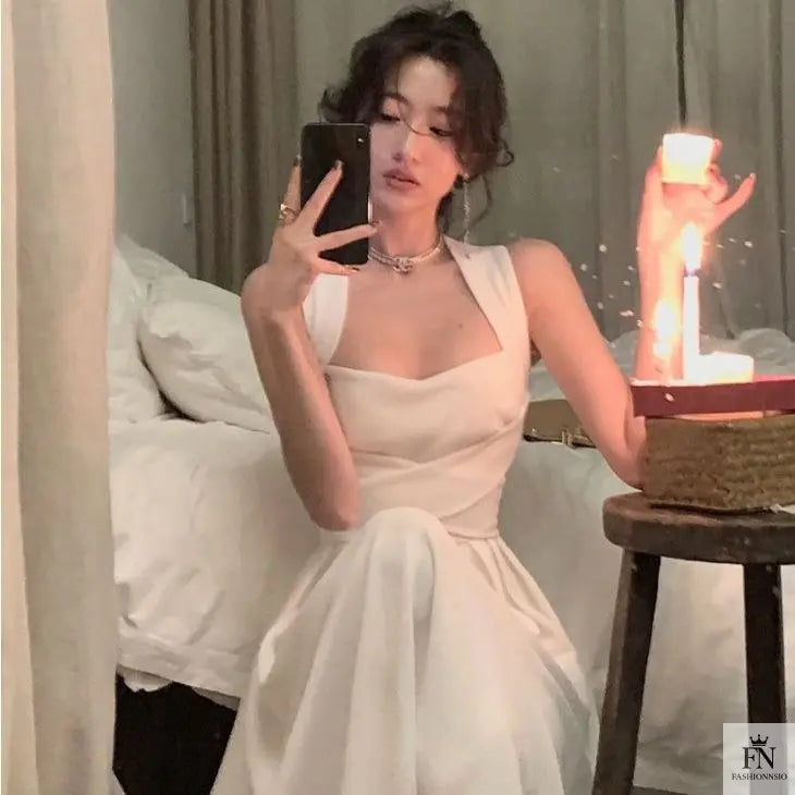 Cross Strap Waist Midi Dress - Fashionnsio