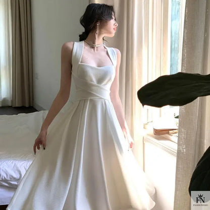 Cross Strap Waist Midi Dress - Fashionnsio