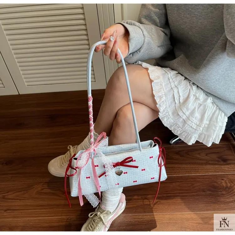 Y2K Bows Shoulder Bags - Fashionnsio