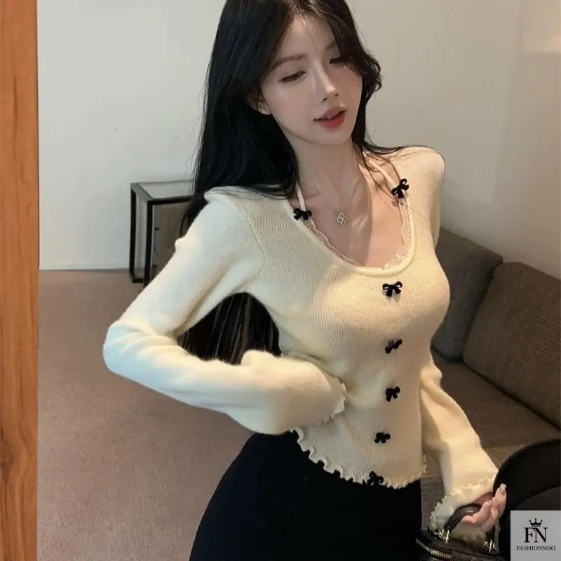 Y2K Patchwork Halter Bow Top - Fashionnsio