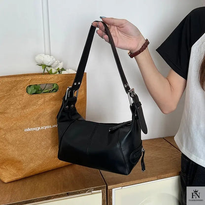 Y2K Retro Buckle Shoulder Bags - Fashionnsio