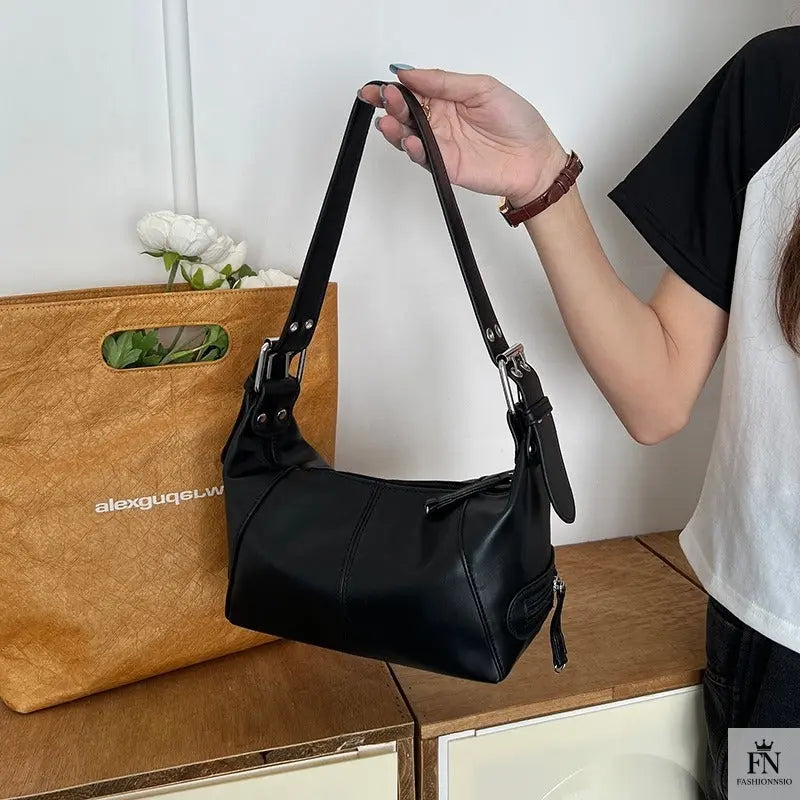 Y2K Retro Buckle Shoulder Bags - Fashionnsio