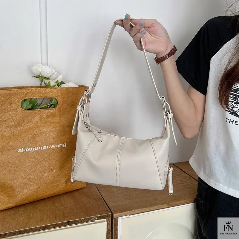 Y2K Retro Buckle Shoulder Bags - Fashionnsio