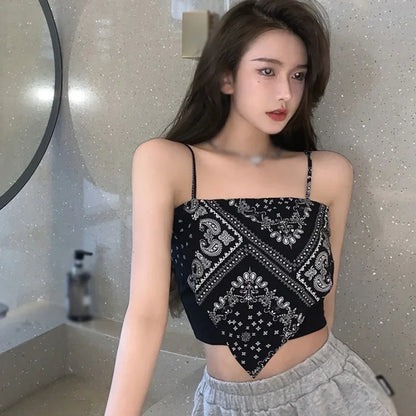 Printed Bandana Handkerchief Tube Top