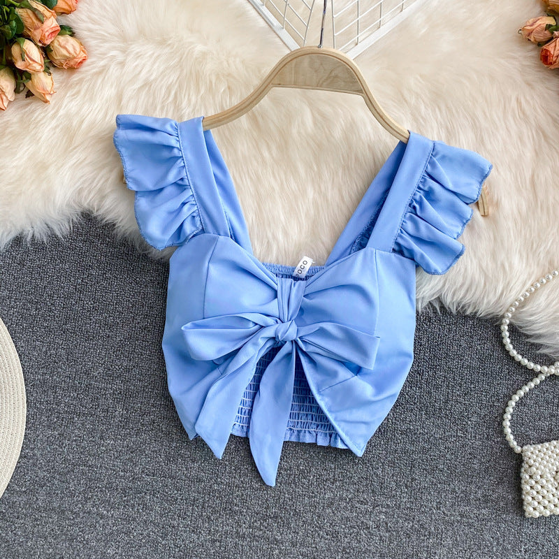 Ruffle Bow Crop Top