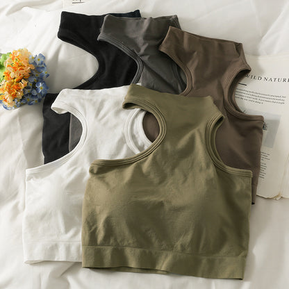 Turtleneck Crop Top With Chest Pad fashionnsio