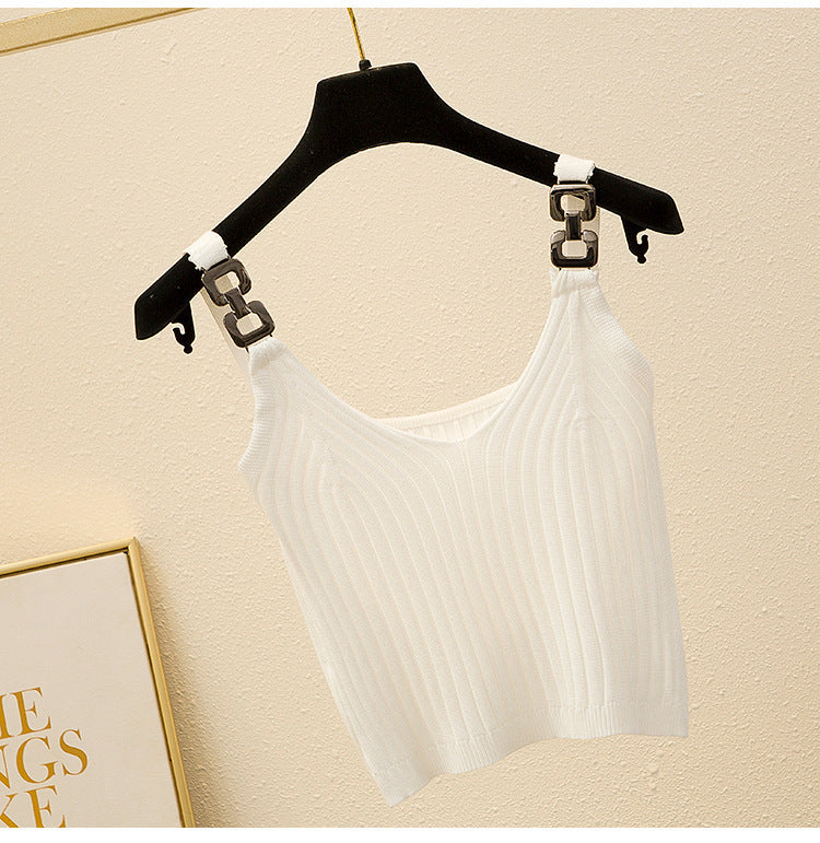 Metal Strap Knitted Tank Top