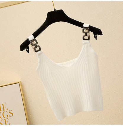 Metal Strap Knitted Tank Top