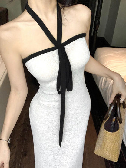 Halter Slim Fit Long Dress - Fashionnsio