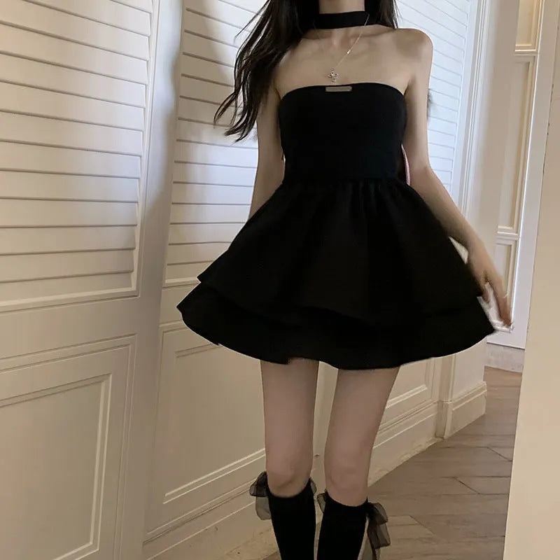 Bow Black Mini Dress