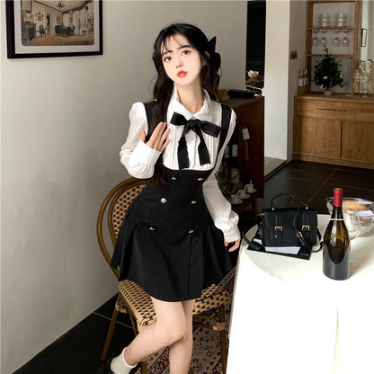 Bow Korean Two Piece Dress