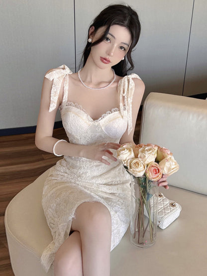 White Lace Embroidery Dress