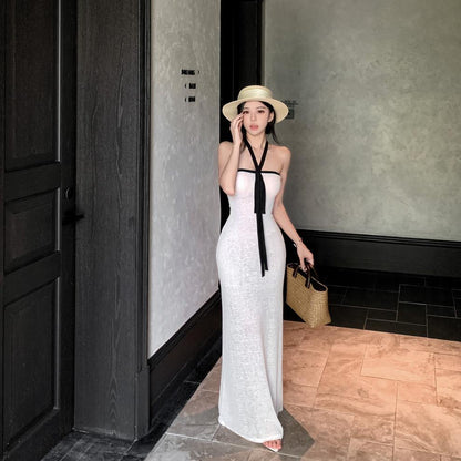 Halter Slim Fit Long Dress - Fashionnsio