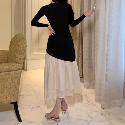 Mesh Fit & Flare Maxi Dress - Fashionnsio