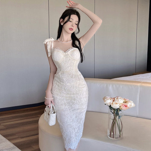 White Lace Embroidery Dress