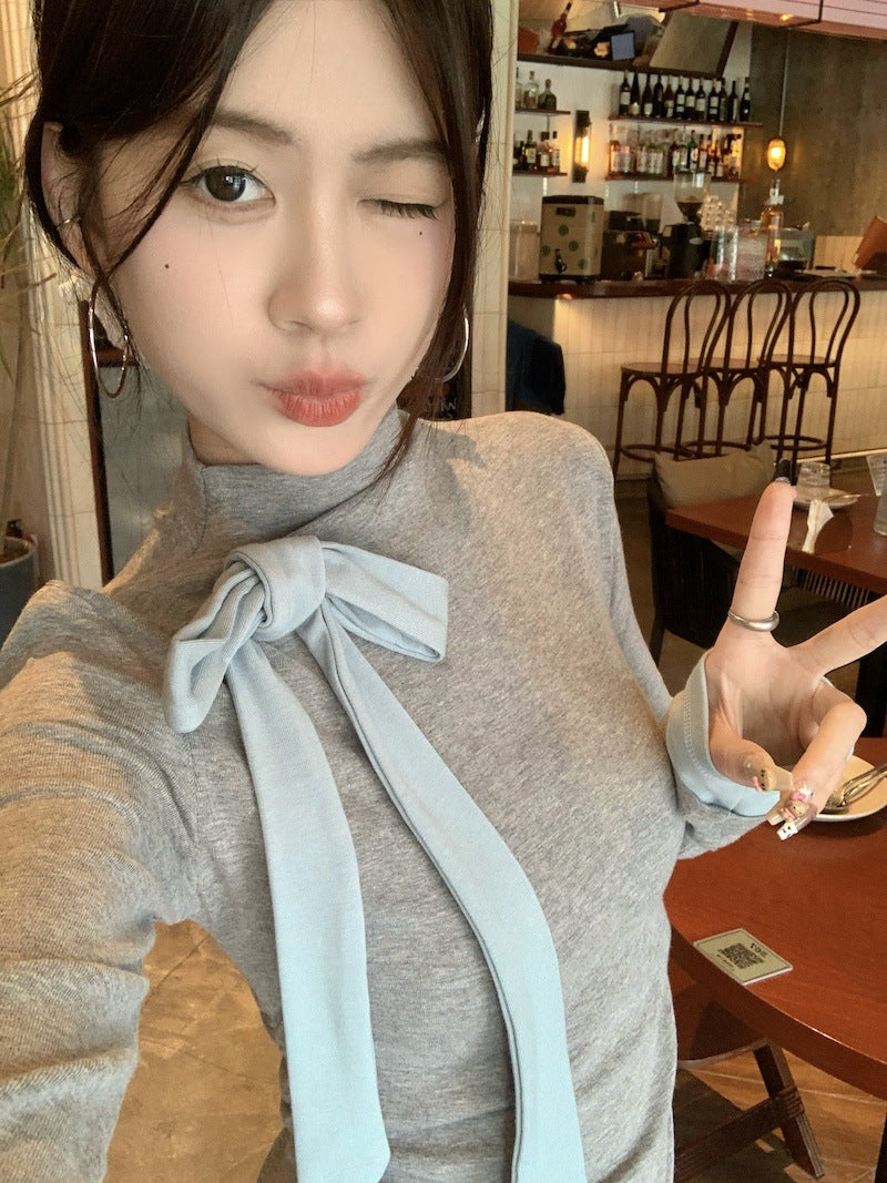 Bow Knot Long Sleeve Top