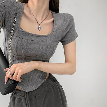 Square Neck Slim Bottoming Top