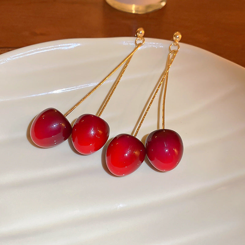 Red Cherry Dangle Earrings fashionnsio