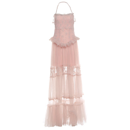 Mesh Patchwork Long Gowns fashionnsio