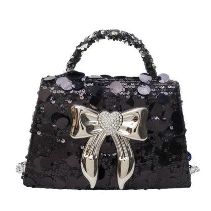 Bow Diamond Shiny Sequin Handbags