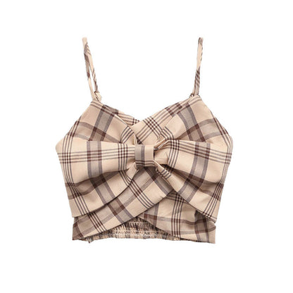 Plaid Bow Crop Top