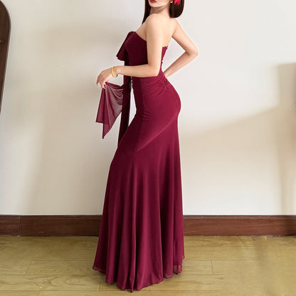 Halter Flared Maxi Dress - Fashionnsio