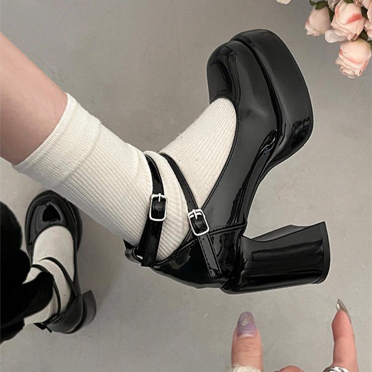 Mary Jane Ankle Strap Chunky Heels