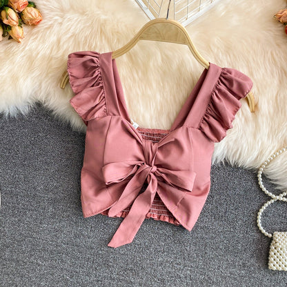 Ruffle Bow Crop Top