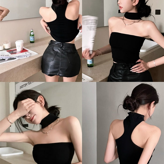 Turtleneck Strapless Tube Top