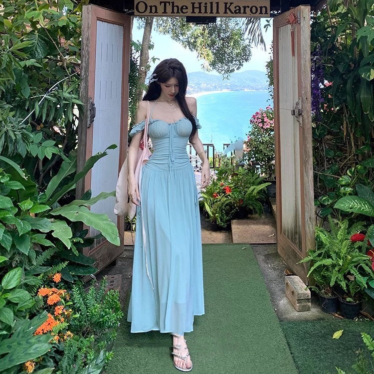 Waist Slimming Layered Maxi Dress - Fashionnsio