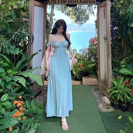 Waist Slimming Layered Maxi Dress - Fashionnsio