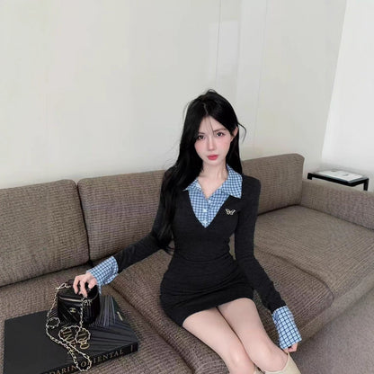 Fake Two-piece Bodycon Dress - Fashionnsio