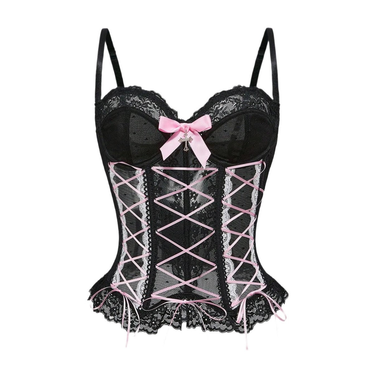 Lace Bow Corset Top fashionnsio