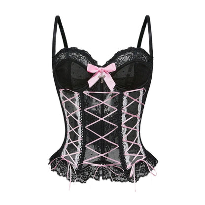 Lace Bow Corset Top fashionnsio