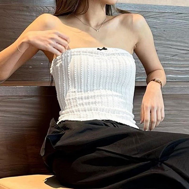 Bow Knitted Tube Top