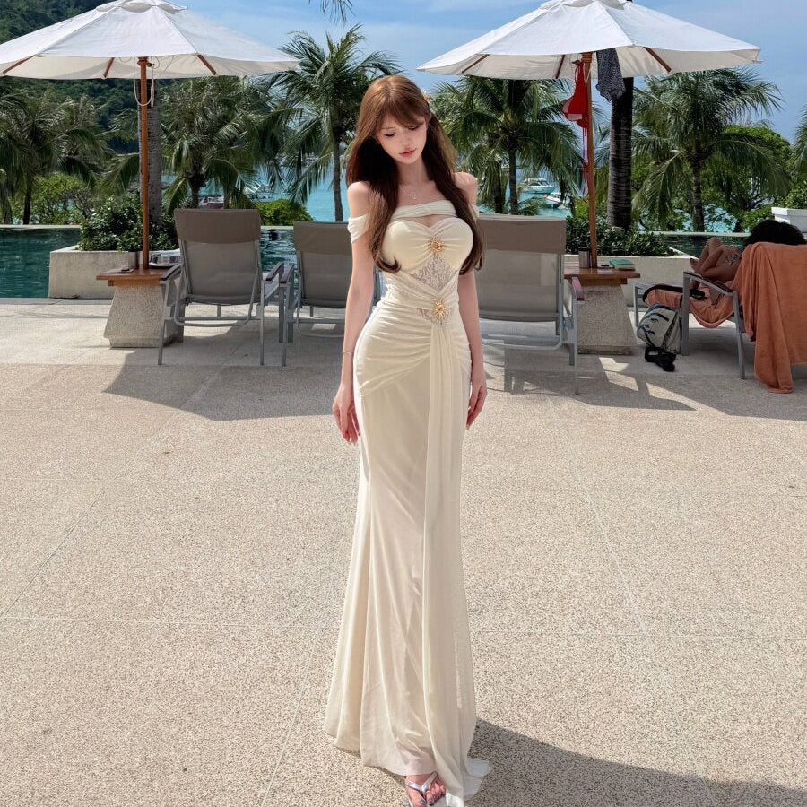 Off Shoulder Fishtail Evening Gowns - Fashionnsio