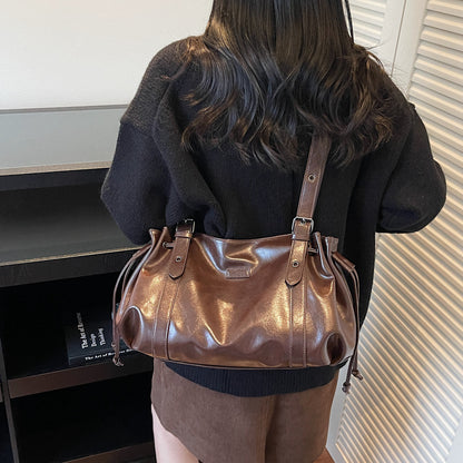 Pleated Large Shoulder Bags - Fashionnsio