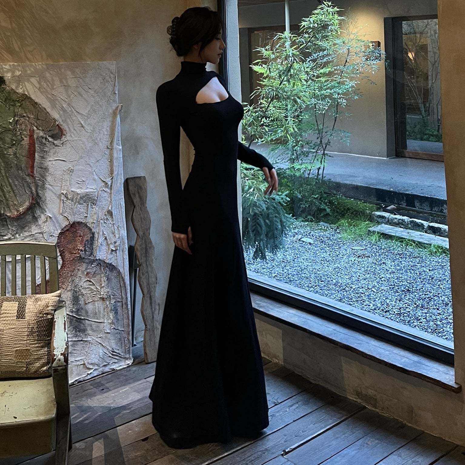 Hollow-out Maxi Dress - Fashionnsio