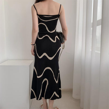 Knitted Wave Pattern Dress