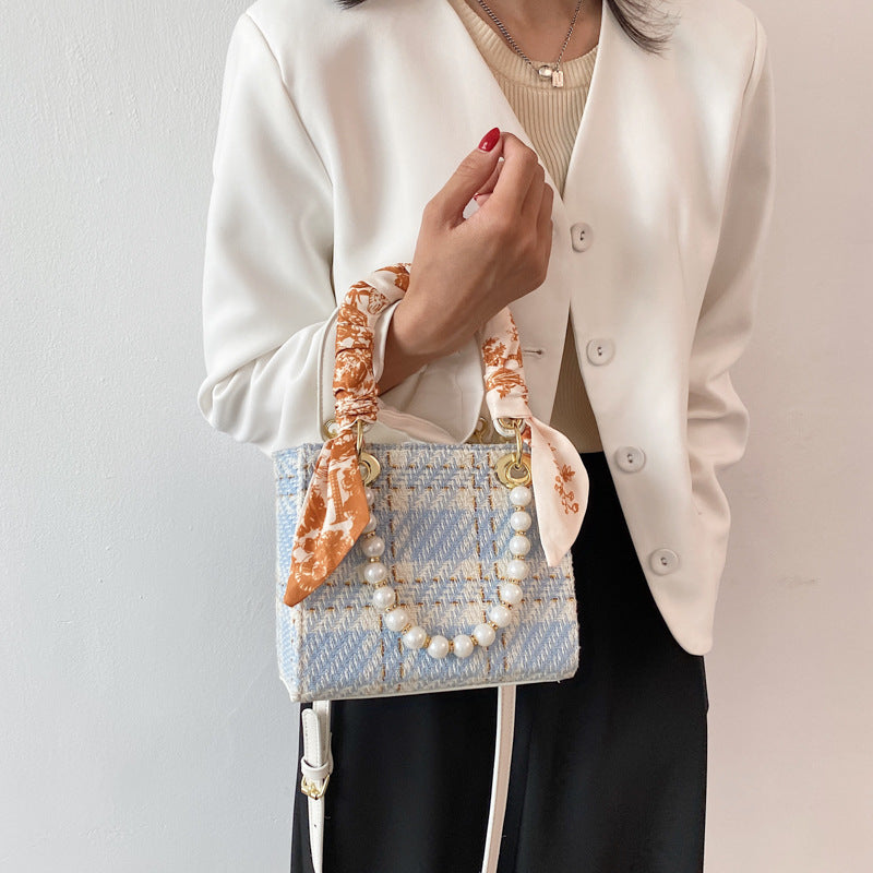 Pearl Scarf Tote Handbags