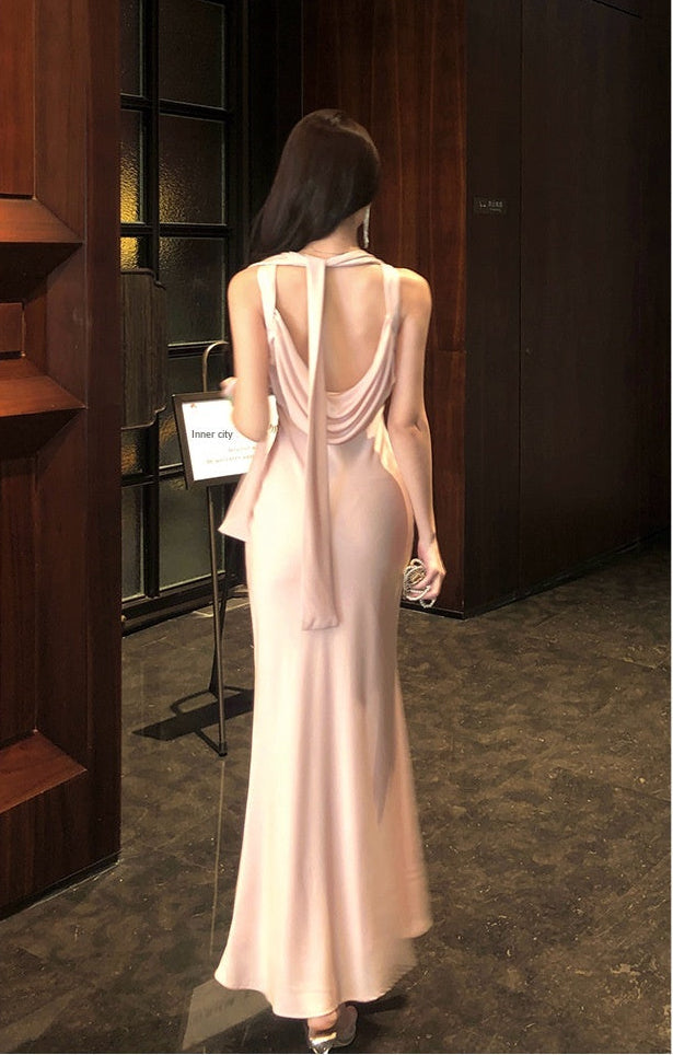 Blush Mermaid Evening Gown - Fashionnsio